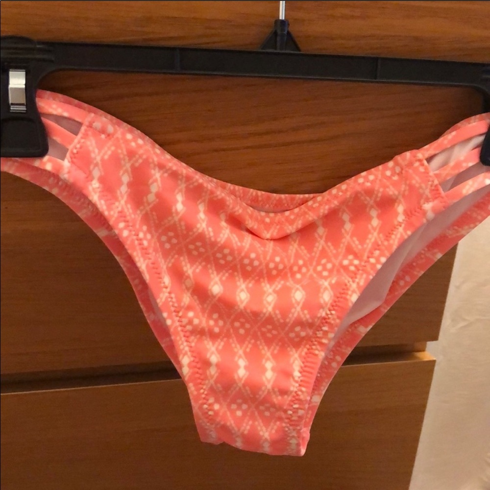 Victoria’s Secret coral/white bikini bottoms